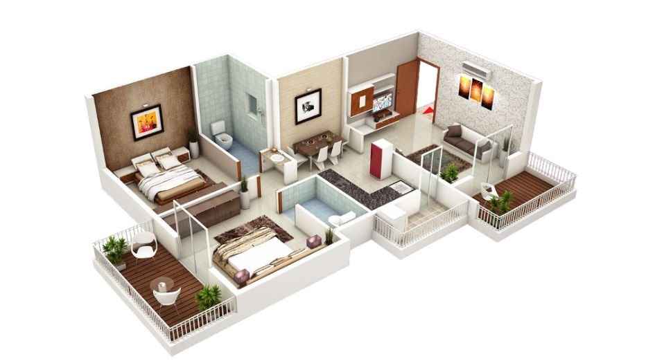 Divine-Bliss-2BHK-3D-unit-plan